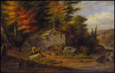 Cornelius Krieghoff Chippewa Indians at a Portage china oil painting image